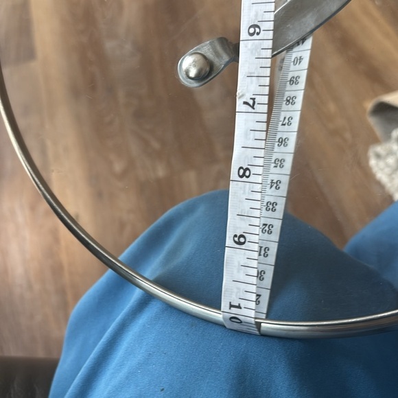 GLASS LID GOOD CONDITION 11” CIRCUMFERENCE OUTER/ INNER STAINLESS RIM 10” - Picture 9 of 9